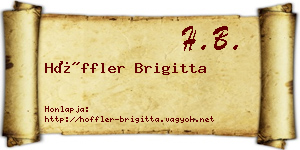 Höffler Brigitta névjegykártya